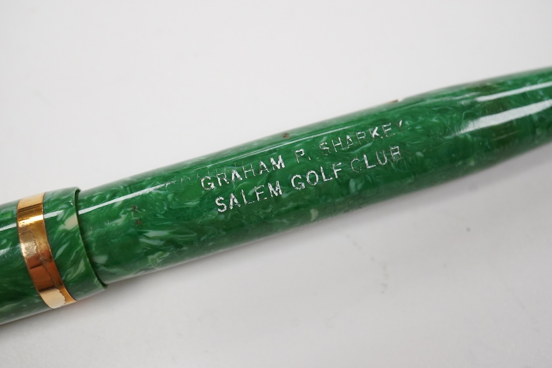 A Sheaffer Oversize Balance jade green fountain pen - superb colour